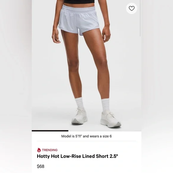 Lululemon Hotty Hot Low-Rise Lined Short 2.5” - Picture 5 of 5